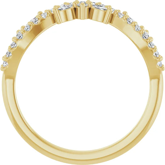 Marquise Cut Womens Wedding Band