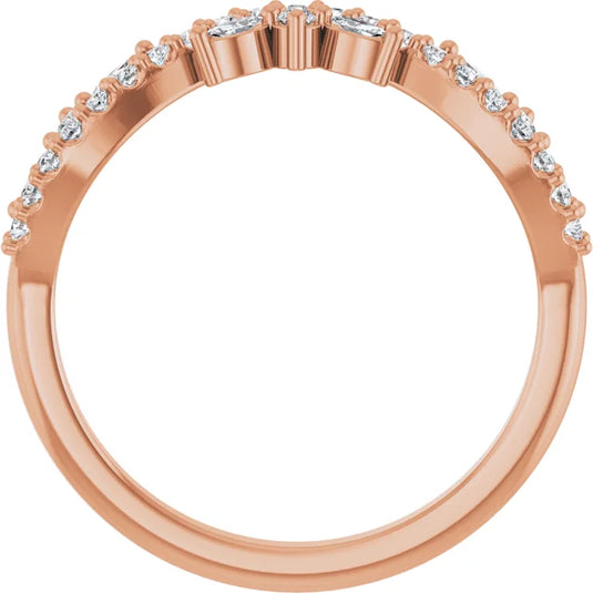 Marquise Cut Womens Wedding Band