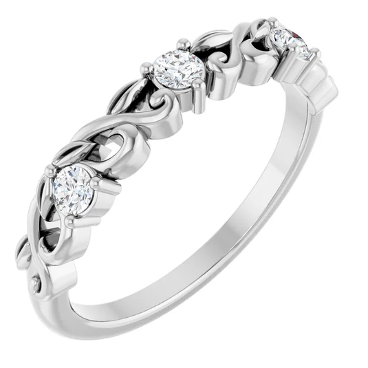 Rhodium Plated Womens Wedding Band