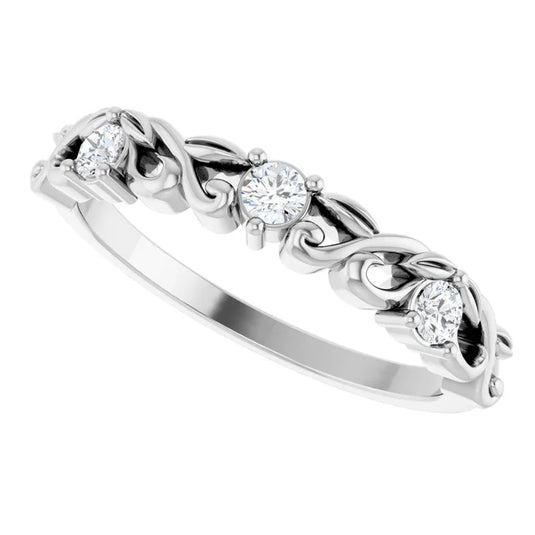 Rhodium Plated Womens Wedding Band