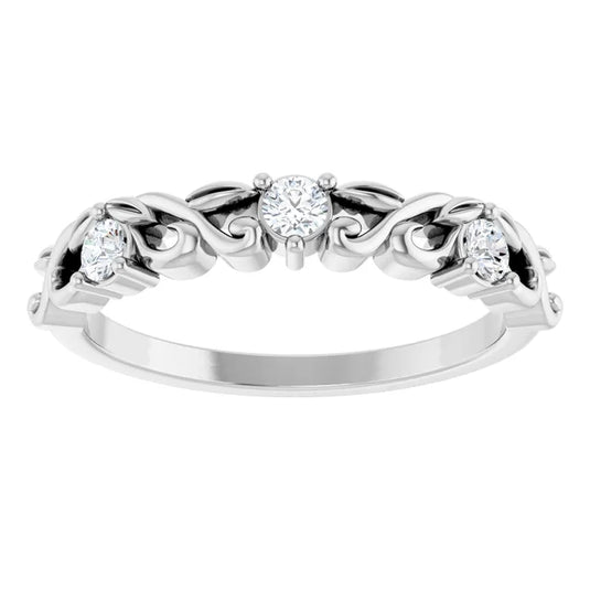 Rhodium Plated Womens Wedding Band
