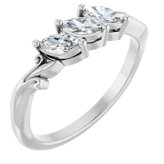 Marquise Shaped Diamond Wedding Band