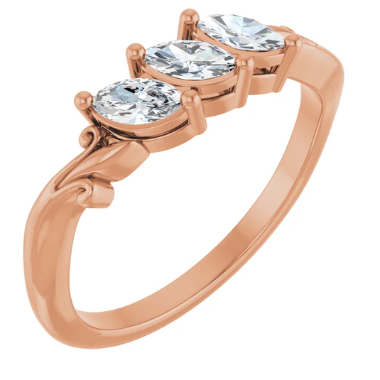 Marquise Shaped Diamond Wedding Band