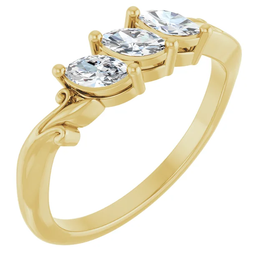 Marquise Shaped Diamond Wedding Band