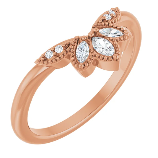 Marquise Cut Diamonds Wedding Band