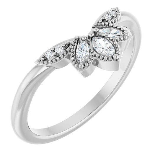 Marquise Cut Diamonds Wedding Band