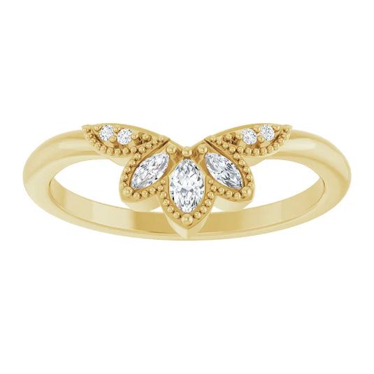 Marquise Cut Diamonds Wedding Band