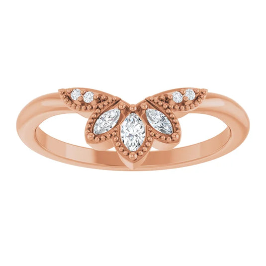 Marquise Cut Diamonds Wedding Band