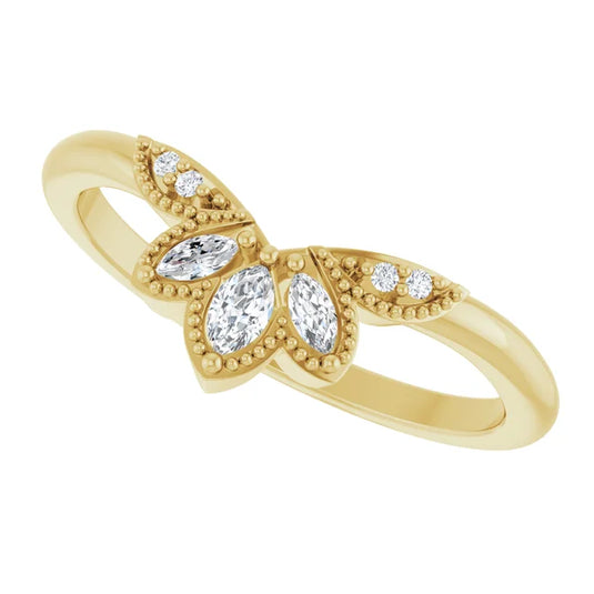 Marquise Cut Diamonds Wedding Band