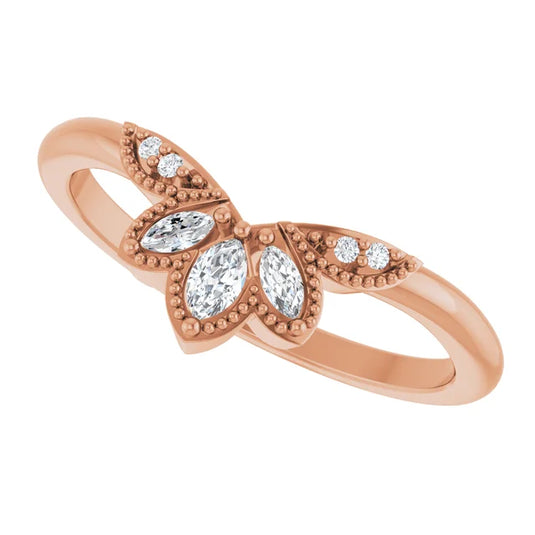 Marquise Cut Diamonds Wedding Band