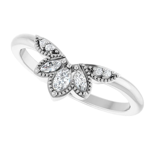 Marquise Cut Diamonds Wedding Band