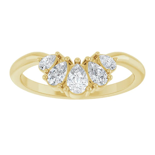 Pear Perfection Diamond Wedding Band