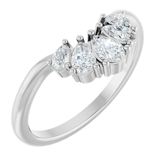 Pear Perfection Diamond Wedding Band