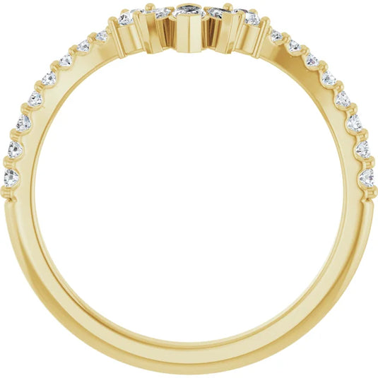 Pointed Marquise Diamond Wedding Band