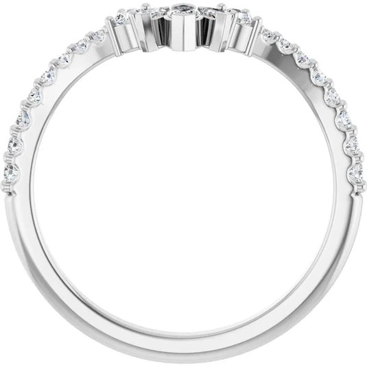 Pointed Marquise Diamond Wedding Band