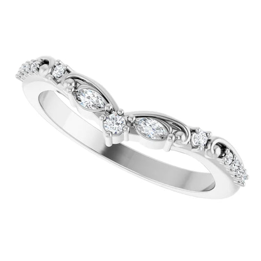 Ethereal Marquise Diamond Wedding Band