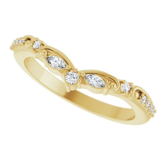 Ethereal Marquise Diamond Wedding Band