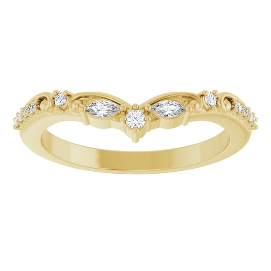 Ethereal Marquise Diamond Wedding Band