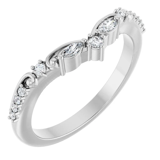 Ethereal Marquise Diamond Wedding Band