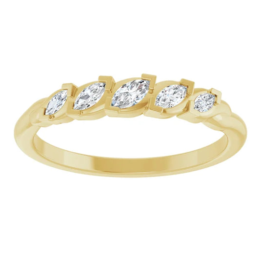 Marquise Diamond Wedding Band