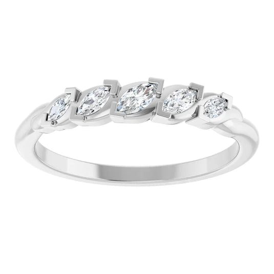 Marquise Diamond Wedding Band
