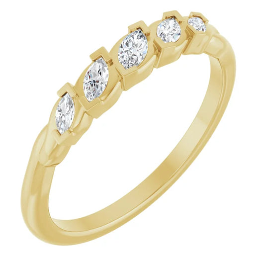 Marquise Diamond Wedding Band