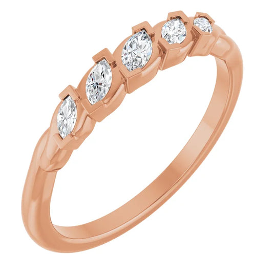 Marquise Diamond Wedding Band