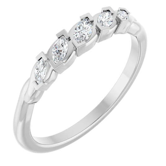 Marquise Diamond Wedding Band
