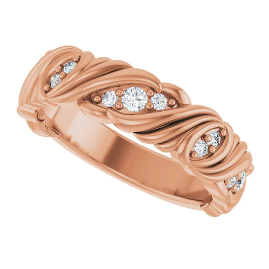 Rhodium-Plated Lab-Grown Diamond Wedding Band