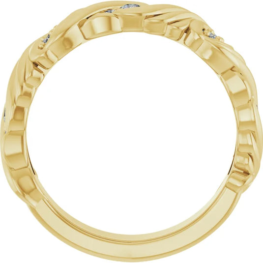 Rhodium-Plated Lab-Grown Diamond Wedding Band