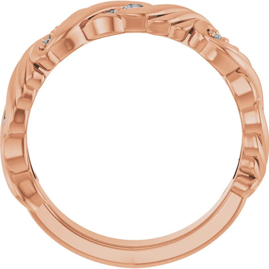 Rhodium-Plated Lab-Grown Diamond Wedding Band