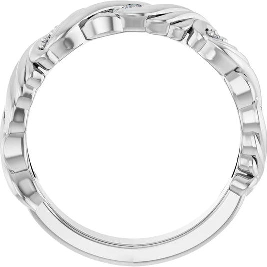 Rhodium-Plated Lab-Grown Diamond Wedding Band