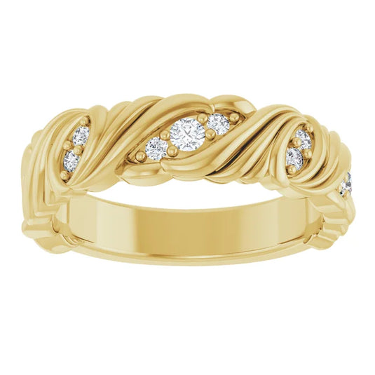 Rhodium-Plated Lab-Grown Diamond Wedding Band