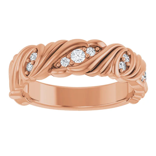 Rhodium-Plated Lab-Grown Diamond Wedding Band