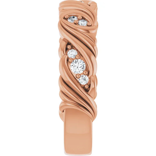 Rhodium-Plated Lab-Grown Diamond Wedding Band