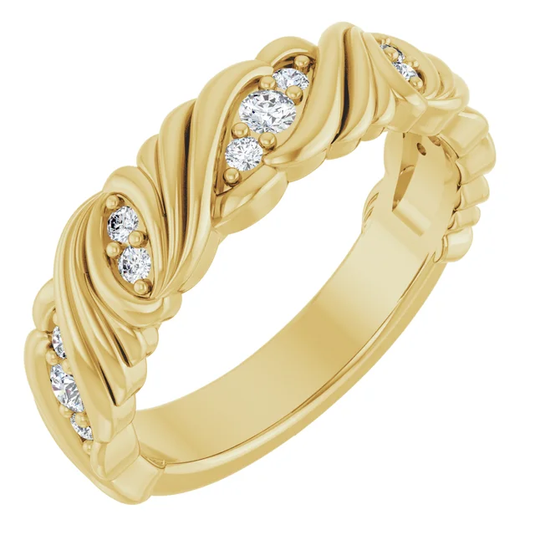 Rhodium-Plated Lab-Grown Diamond Wedding Band