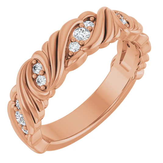 Rhodium-Plated Lab-Grown Diamond Wedding Band