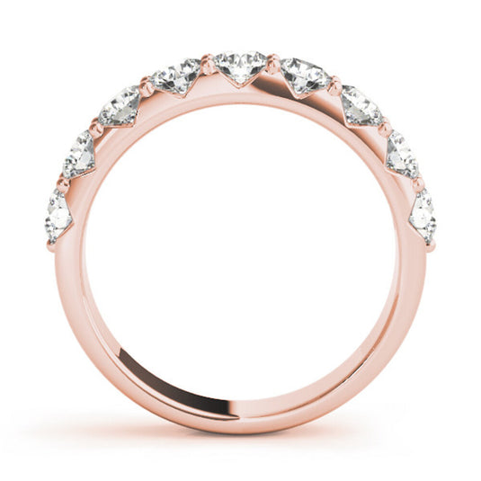 U-prong wedding band Rose Gold Side View