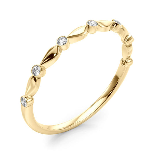 Dazzling Bezel Set Round Diamond Wedding Band