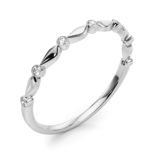 Dazzling Bezel Set Round Diamond Wedding Band