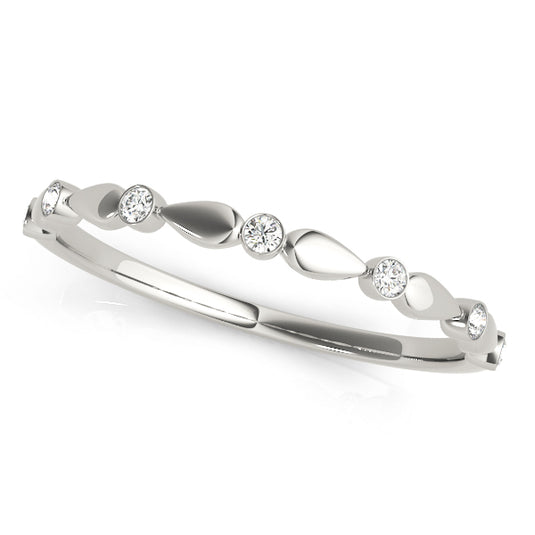 Dazzling Bezel Set Round Diamond Wedding Band