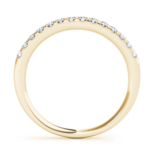 Elegant Round Diamond Wedding Band for Women Yellow Gold Front View