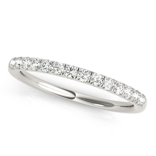 Elegant Round Diamond Wedding Band for Women White Gold