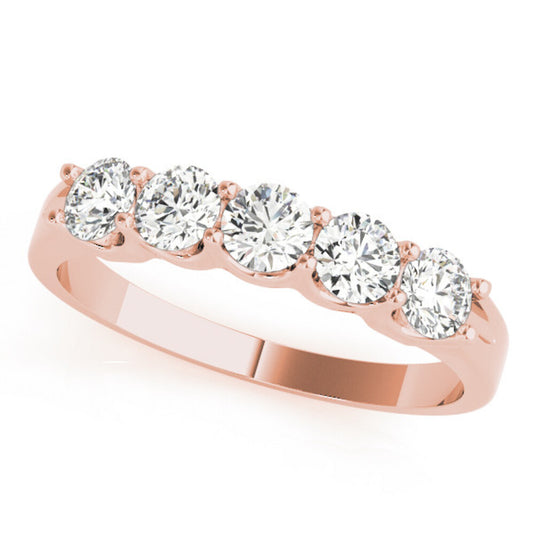 Royal Prong Set Diamond Band Rose Gold