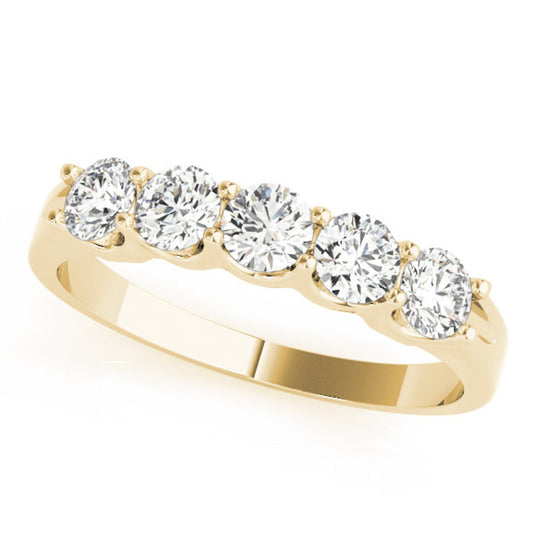Royal Prong Set Diamond Band Yellow Gold