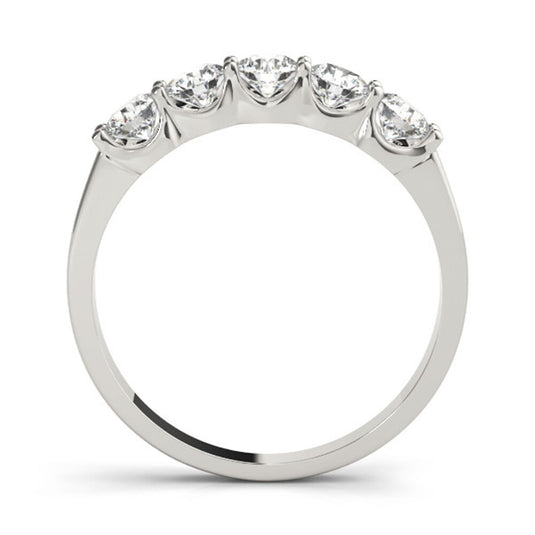 Royal Prong Set Diamond Band White Gold Side View