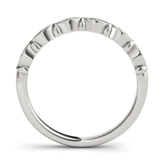 Matching Couple’s Marquise Round Diamond Wedding Band