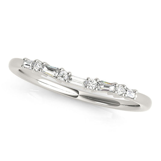 Women's Baguette Diamond Wedding Band White Gold