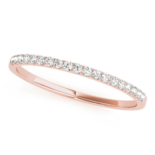 Timeless Prong Set Wedding Band Rose Gold