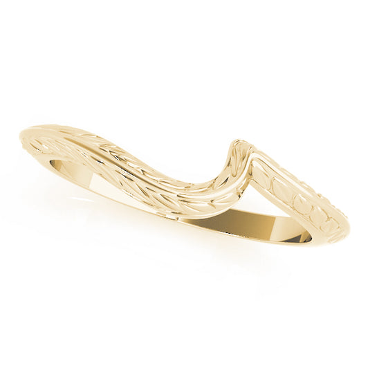 Women’s Vintage Pattern Curved Wedding Band